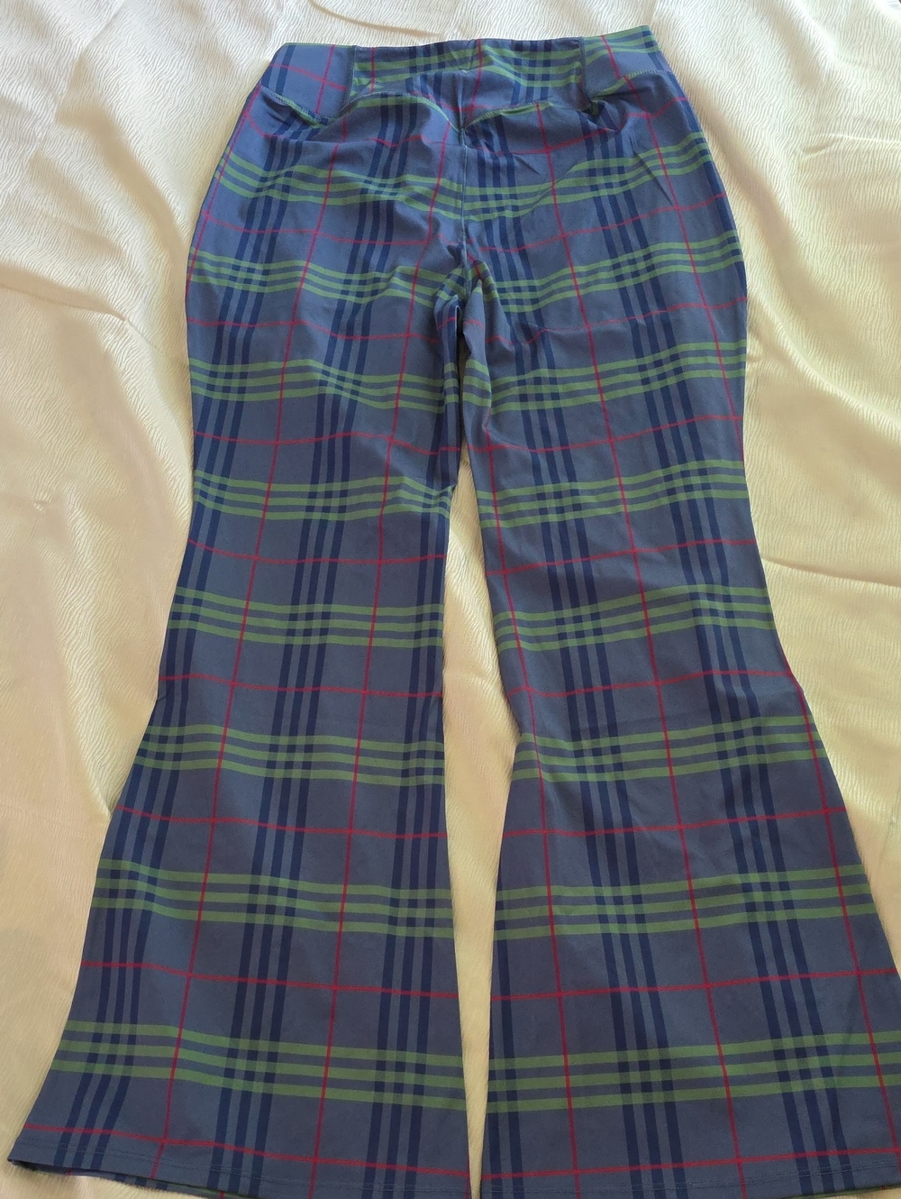 HALARA Plaid Pants, Bootcut, Office Or Athletic. Blue, Green, Red. Ladies XL - Picture 3 of 7